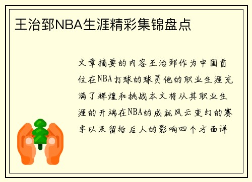 王治郅NBA生涯精彩集锦盘点